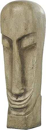 Deco 79 Resin Face Decorative Sculpture Tall Distressed Totem Home Decor Statue, Accent Figurine 1